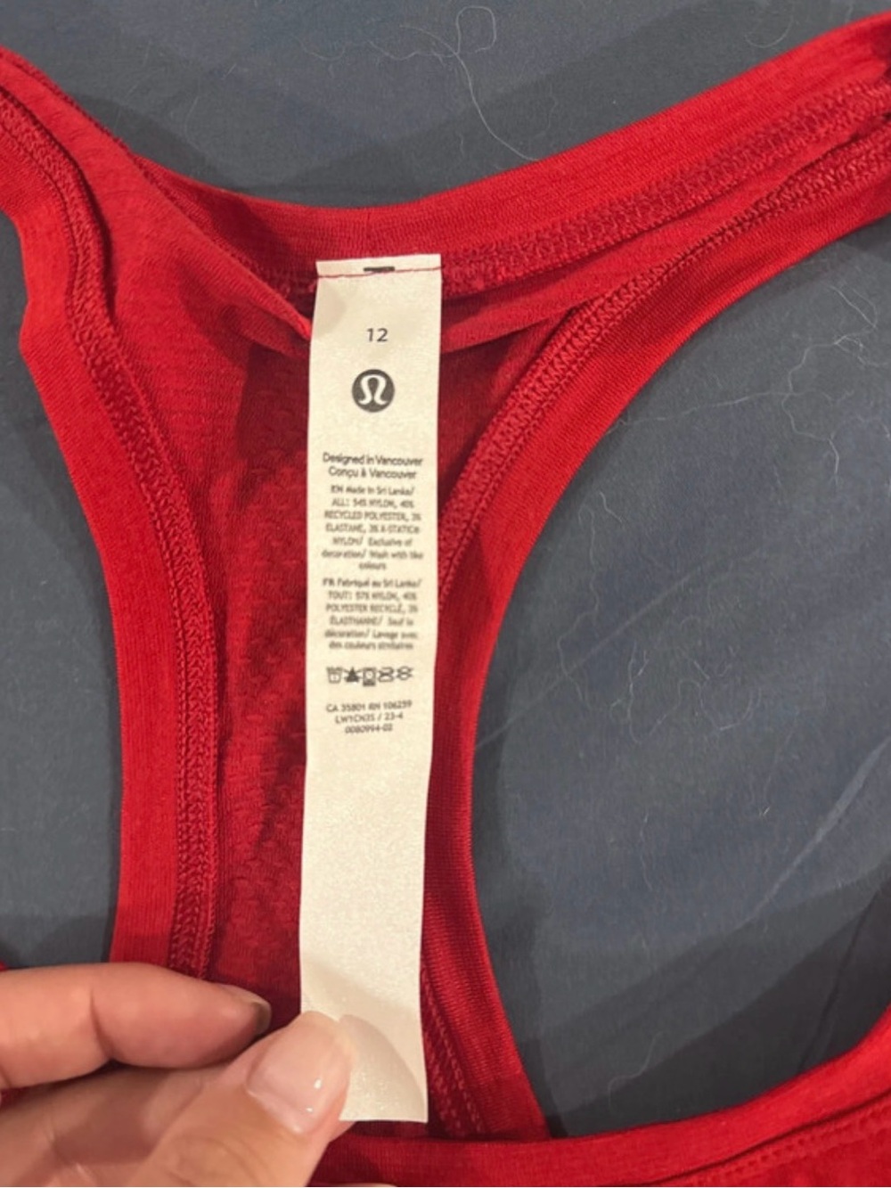 Lululemon Red Racerback Tank Top - Picture 3 of 3